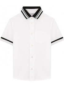 Хлопковая рубашка с контрастной отделкой Dolce &amp; Gabbana