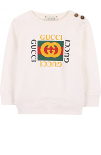 Хлопковый свитшот с логотипом бренда Gucci