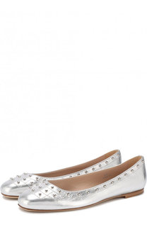 Балетки из металлизированной кожи с заклепками Tod’s Tods