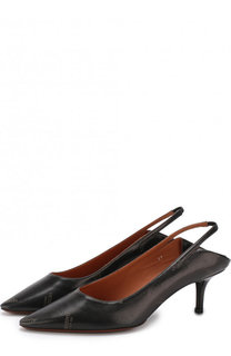 Кожаные туфли на каблуке kitten heel Vetements