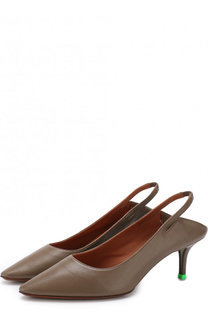 Кожаные туфли на каблуке kitten heel Vetements