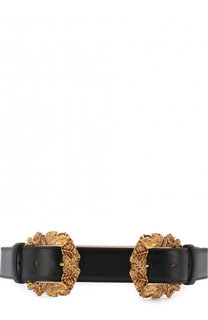 Кожаный ремень с двумя фигурными пряжками Versace
