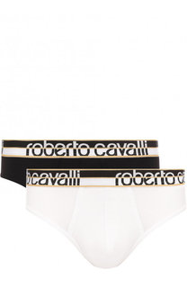 Комплект из двух хлопковых брифов с широкой резинкой Roberto Cavalli