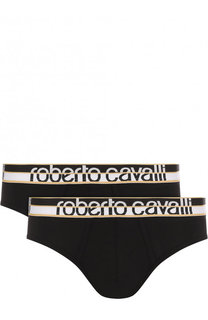 Комплект из двух хлопковых брифов с широкой резинкой Roberto Cavalli