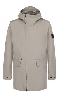 Хлопковая парка на молнии с капюшоном Stone Island