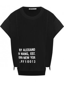 Хлопковая футболка свободного кроя с круглым вырезом T by Alexander Wang