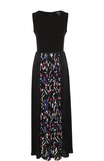 Платье-макси с плиссированной принтованной юбкой DKNY
