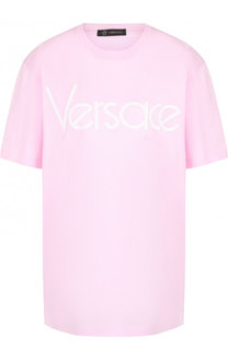 Хлопковая футболка с круглым вырезом Versace