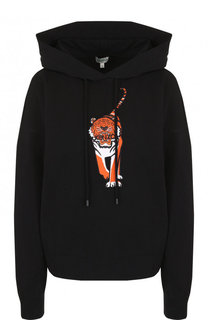 Хлопковая толстовка с капюшоном и контрастной вышивкой Kenzo
