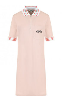 Хлопковое платье-поло с контрастной отделкой Kenzo