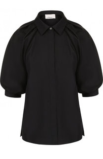 Однотонная хлопковая блуза с коротким рукавом 3.1 Phillip Lim