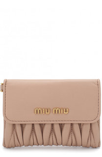 Кожаная визитница на цепочке Miu Miu
