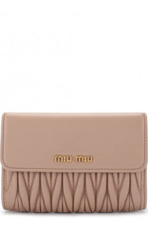 Кожаный кошелек с клапаном Miu Miu