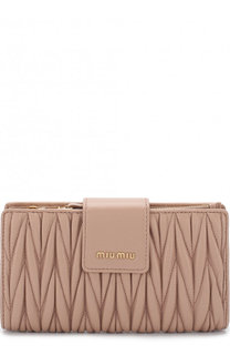 Кожаный кошелек с логотипом бренда Miu Miu