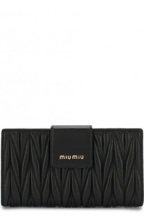 Кожаный кошелек с логотипом бренда Miu Miu