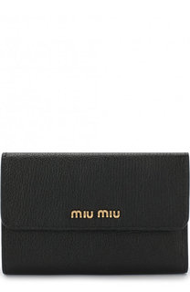 Кожаный кошелек с клапаном Miu Miu