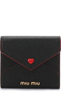 Кожаный кошелек с логотипом бренда Miu Miu