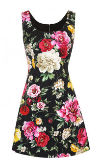 Приталенное мини-платье с цветочным принтом Dolce &amp; Gabbana