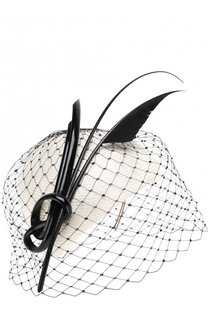 Соломенная шляпа с декоративной сеточкой Philip Treacy