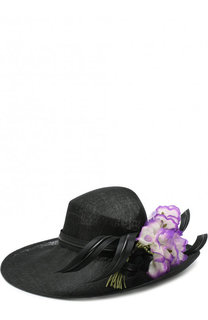 Соломенная шляпа с декором в виде цветка Philip Treacy