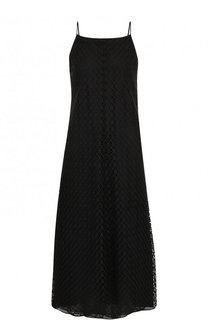 Однотонное кружевное платье-миди Emporio Armani