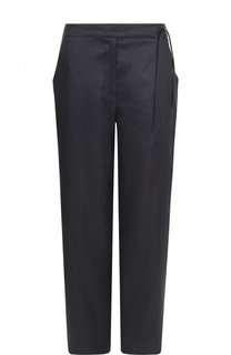 Однотонные льняные брюки с карманами Emporio Armani