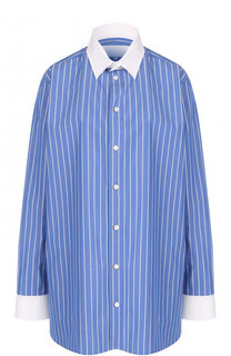 Хлопковая блуза в контрастную полоску Maison Margiela