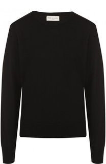 Однотонный шерстяной пуловер с круглым вырезом Dries Van Noten