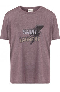 Футболка свободного кроя с логотипом бренда Saint Laurent