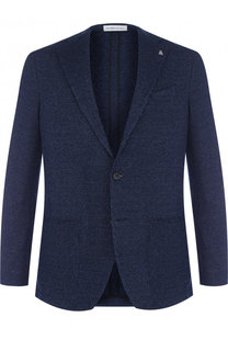 Однобортный пиджак из смеси хлопка и льна Sartoria Latorre