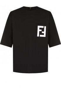 Хлопковая футболка с принтом Fendi