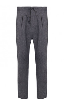 Брюки из смеси хлопка и льна на кулиске Fendi