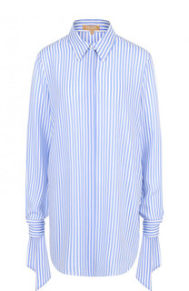 Шелковая блуза свободного кроя в полоску Michael Kors Collection