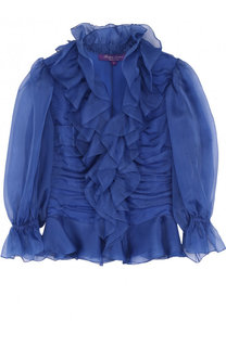 Полупрозрачная шелковая блуза с драпировкой Ralph Lauren