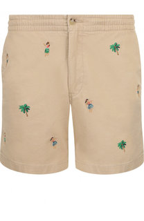 Хлопковые шорты с поясом на резинке Polo Ralph Lauren