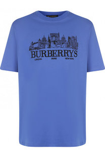 Хлопковая футболка с принтом Burberry