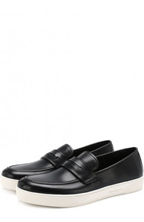 Кожаные слипоны с перемычкой Ermenegildo Zegna