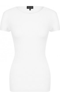 Однотонный приталенный топ из вискозы Giorgio Armani