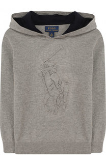 Вязаное худи с тисненым логотипом бренда Ralph Lauren