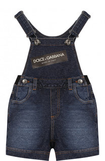 Хлопковый комбинезон с эластичной вставкой на поясе и логотипом бренда Dolce &amp; Gabbana