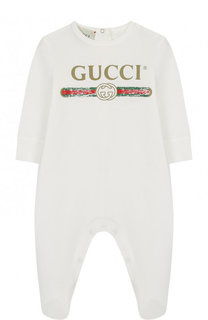 Хлопковая пижама с логотипом бренда Gucci