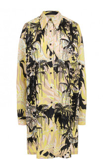 Хлопковое платье-рубашка с принтом Dries Van Noten