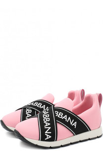 Текстильные кроссовки с контрастной эластичной отделкой Dolce &amp; Gabbana