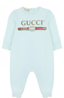 Хлопковая пижама с логотипом бренда Gucci