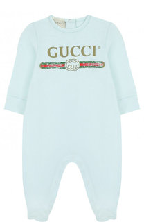 Хлопковая пижама с логотипом бренда Gucci