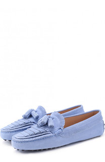 Замшевые мокасины с кисточками и бахромой Tod’s Tods