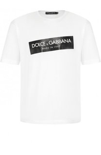 Хлопковая футболка с принтом Dolce &amp; Gabbana