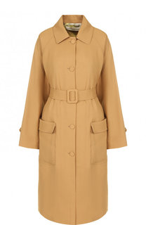Однотонное шерстяное пальто с поясом Golden Goose Deluxe Brand