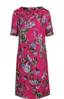 Приталенное мини-платье с цветочным принтом Escada