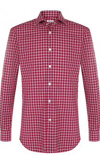 Хлопковая рубашка в клетку Kiton